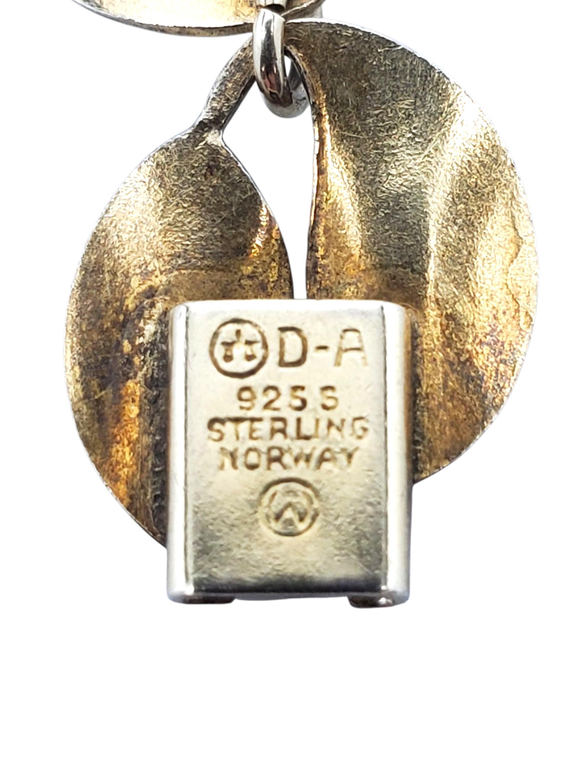 Contemporaneo David Andersen Norway Collana girocollo in oro sterling e smalto bianco #23830 in vendita