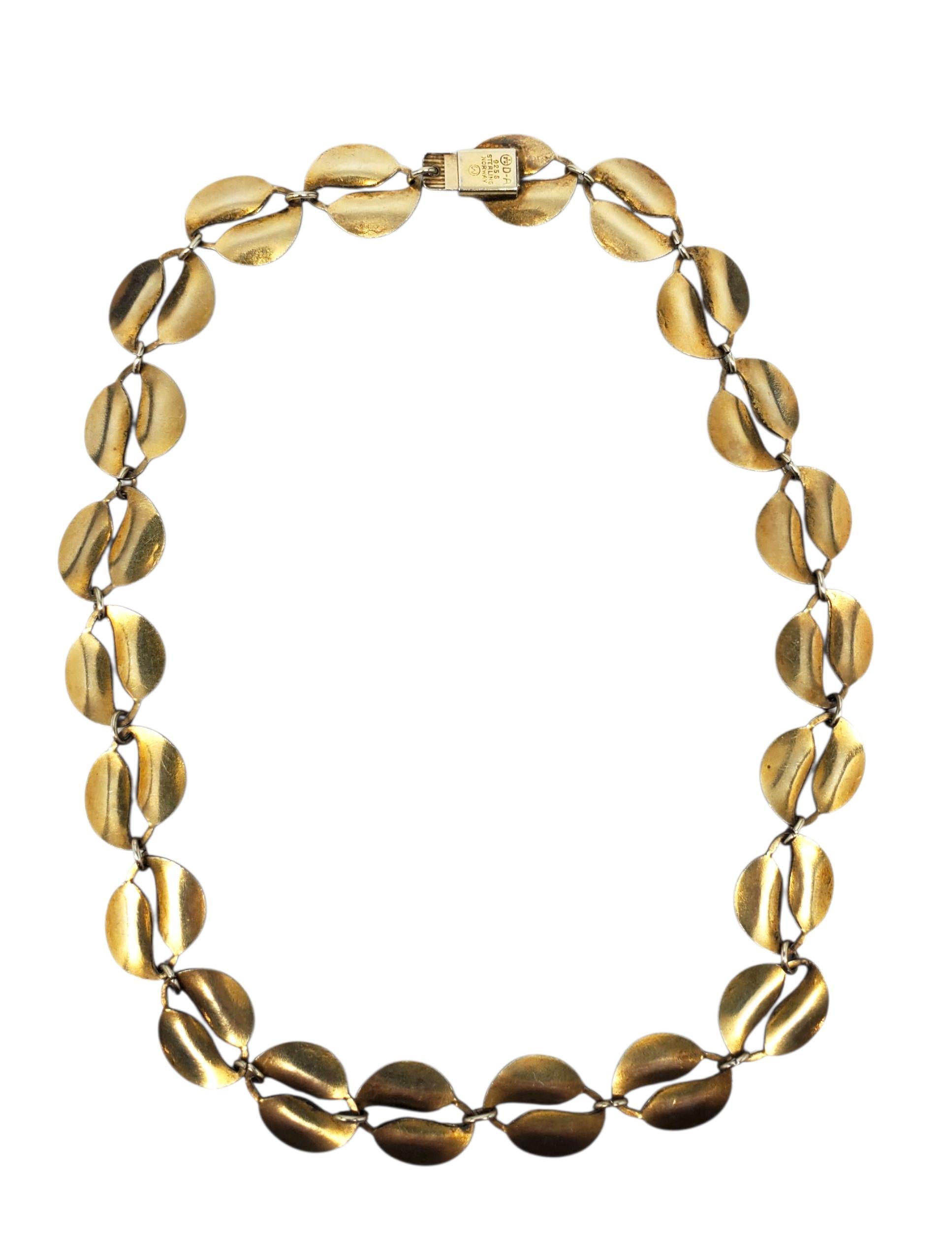 David Andersen Norway Collana girocollo in oro sterling e smalto bianco #23830 in vendita 4