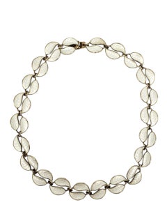 David Andersen Norway Collana girocollo in oro sterling e smalto bianco #23830