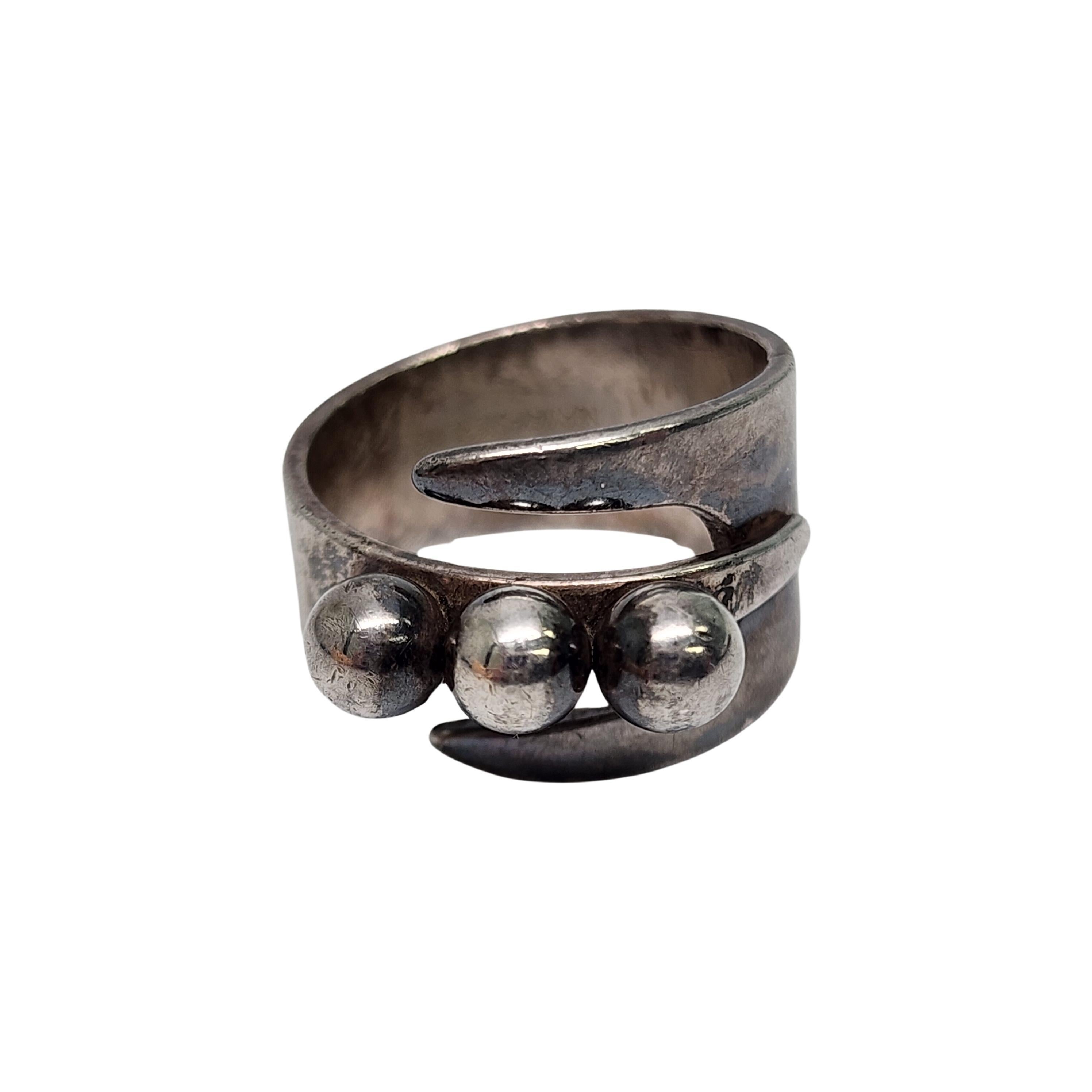 David Andersen Norway Sterling Silver Ball Wrap Ring Size 6.5 #16706 For Sale 2
