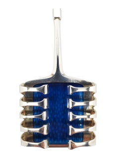 David Andersen Norway Sterling Silver Blue Enamel Pendant #23831 David Andersen Norway Sterling Silver Blue Enamel Pendant #23831