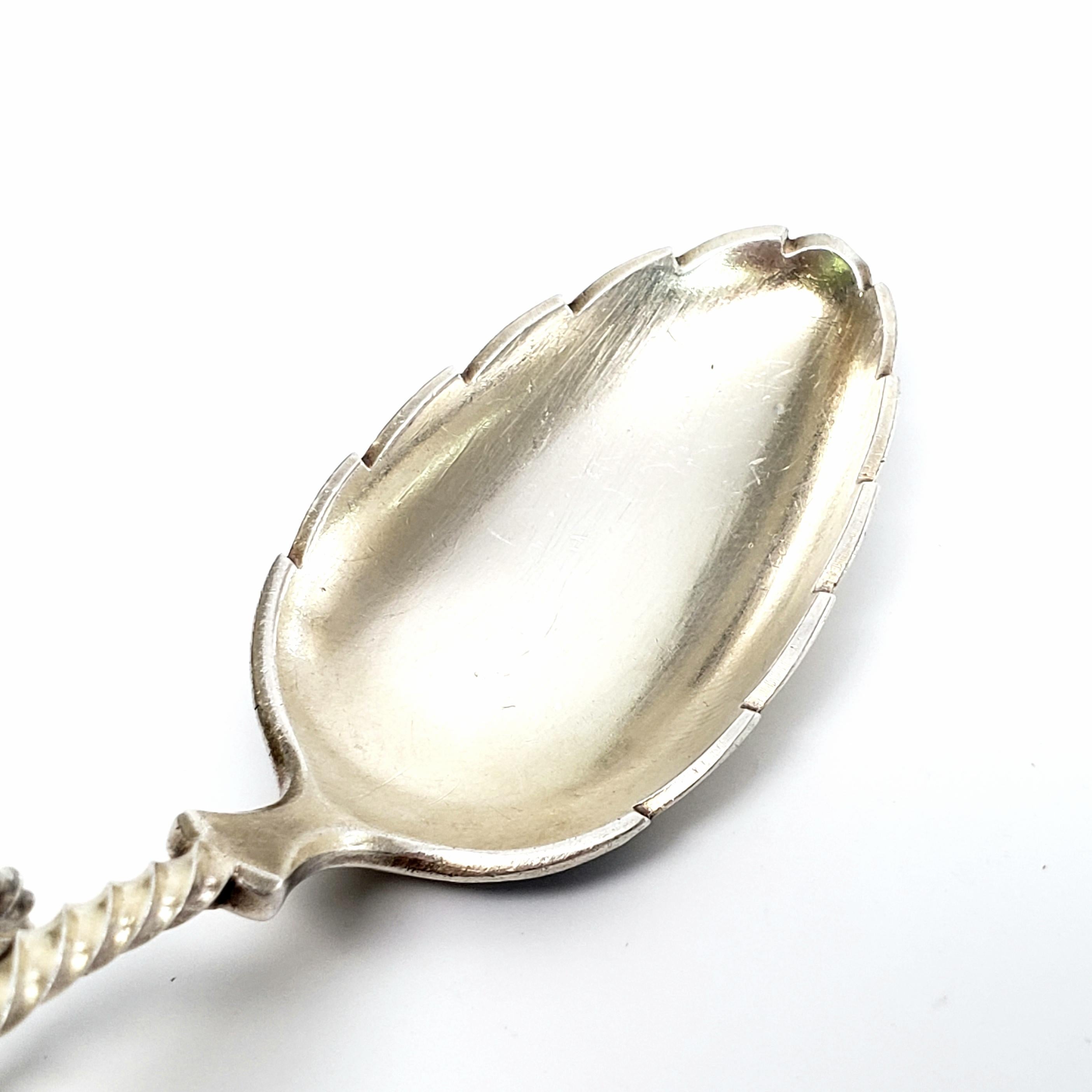 David Andersen Norway Sterling Silver Enamel Coil Handle Spoon In Good Condition In Washington Depot, CT