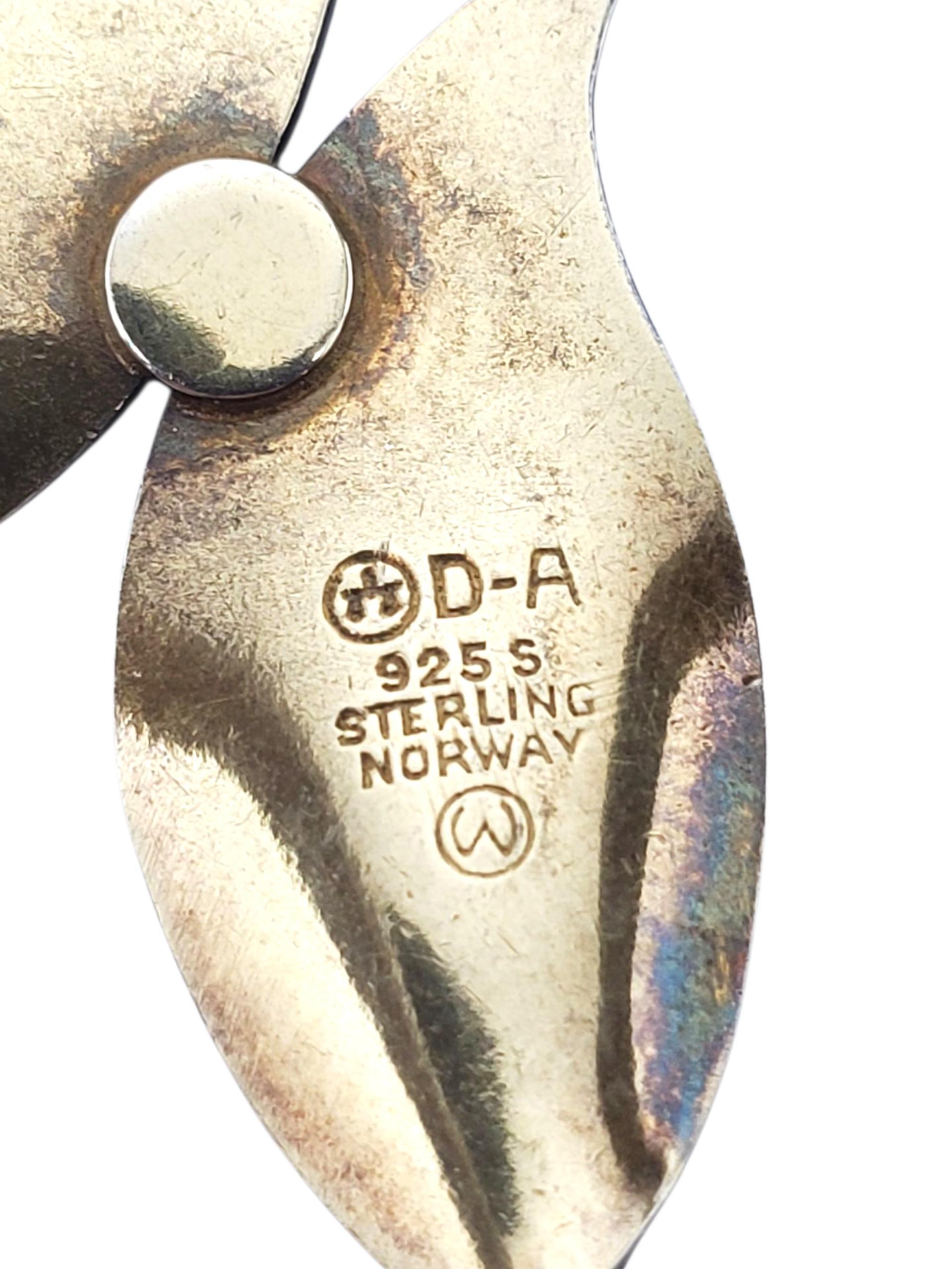 David Andersen Norway Collana con foglie smaltate in argento sterling e vermeil #23800 In condizioni buone in vendita a Washington Depot, CT