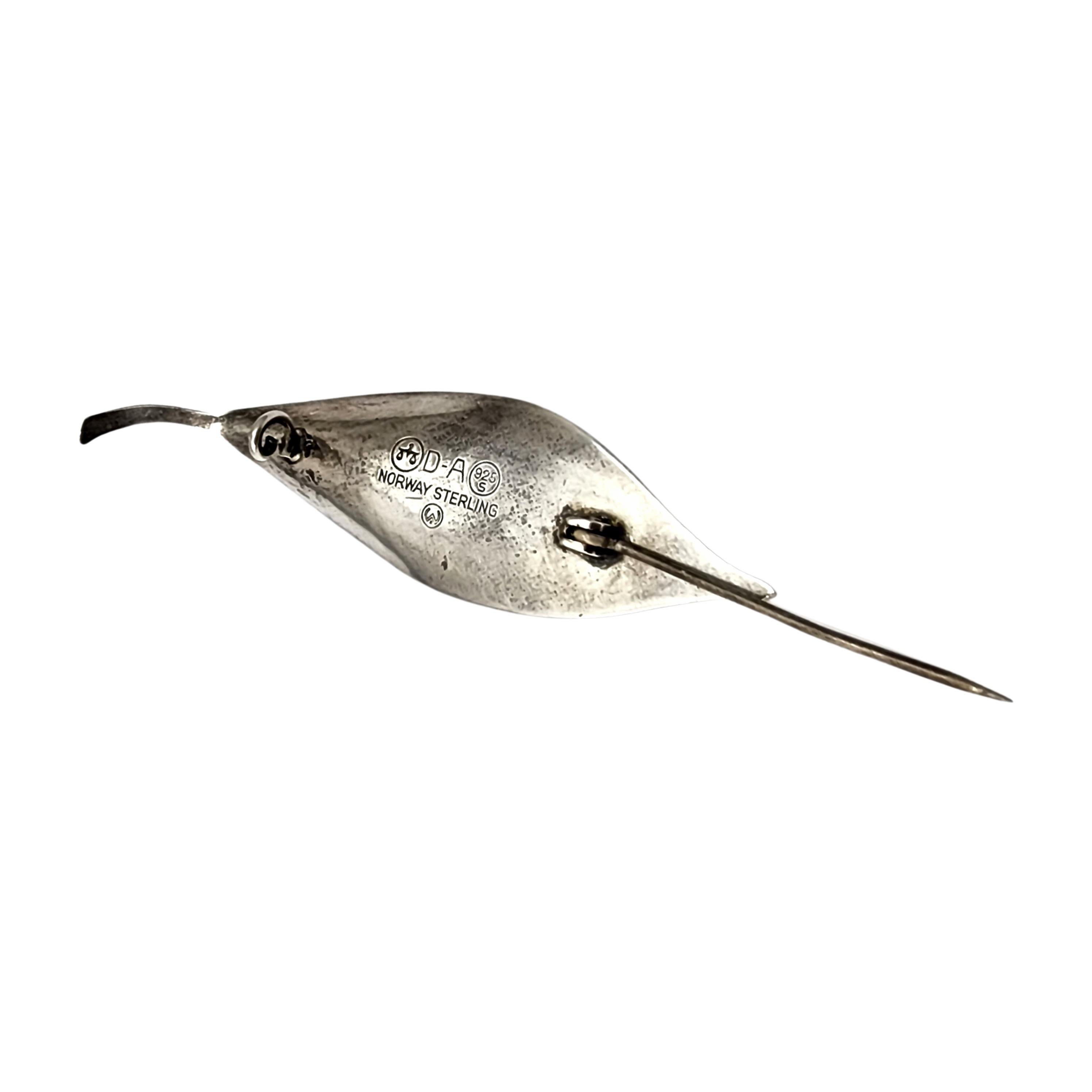 David Andersen Norway Sterling Silver Leaf Pin/Brooch #14188 For Sale 1