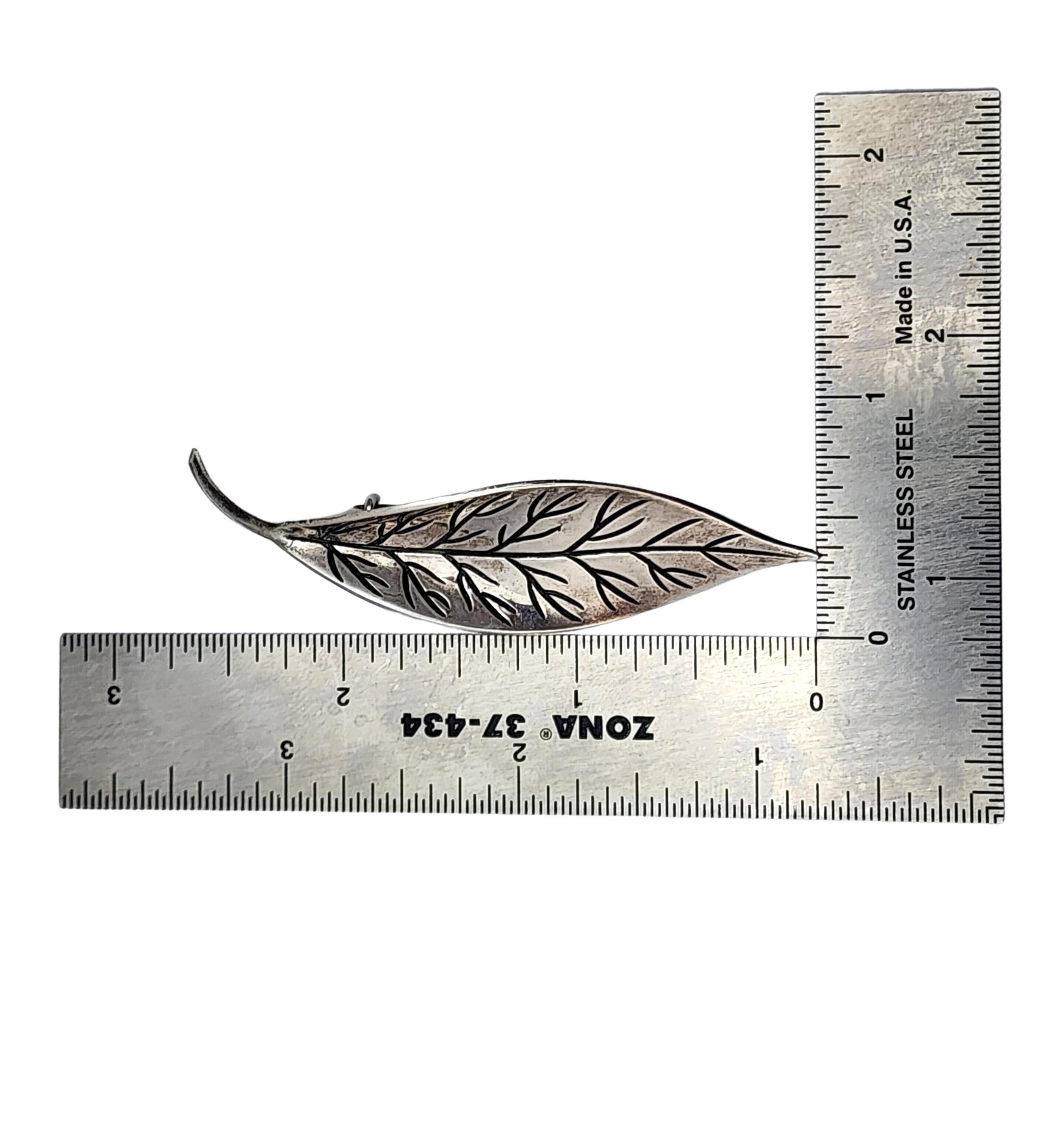 David Andersen Norway Sterling Silver Leaf Pin/Brooch #14188 For Sale 3