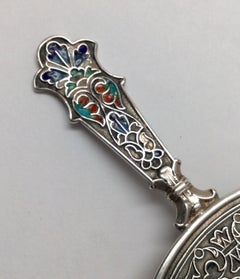 David Andersen Norvège Vintage argent sterling émail champlevé passoire à thé