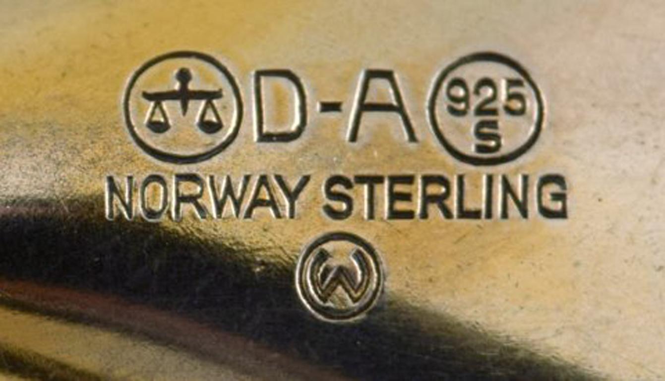 David Andersen, Norwegian Brooch in Gold-Plated Sterling Silver In Good Condition In bronshoj, DK
