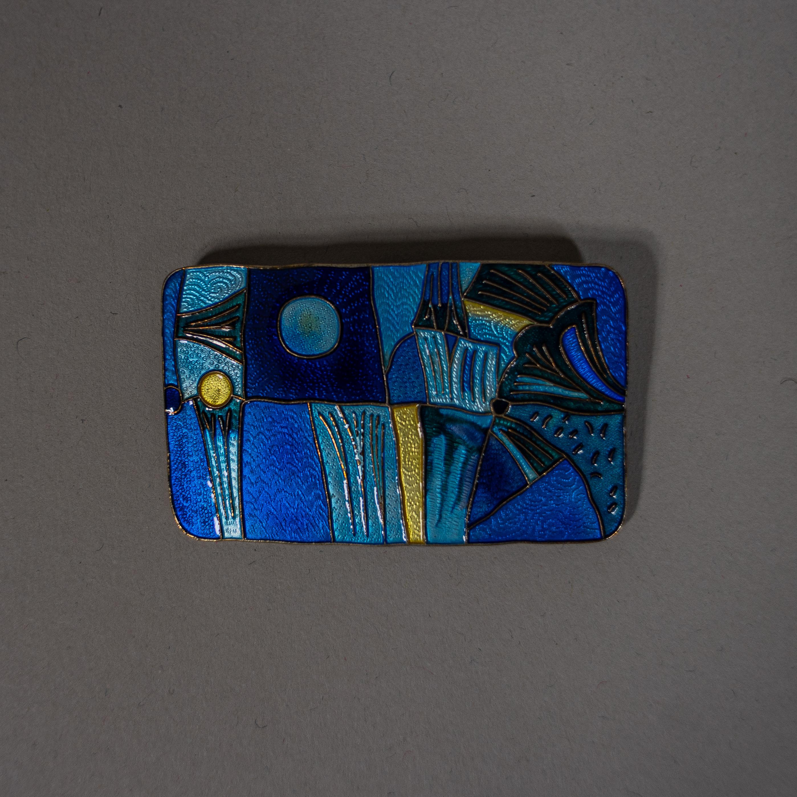 Mid-Century Modern David Andersen Norwegian Emaneled Silver 