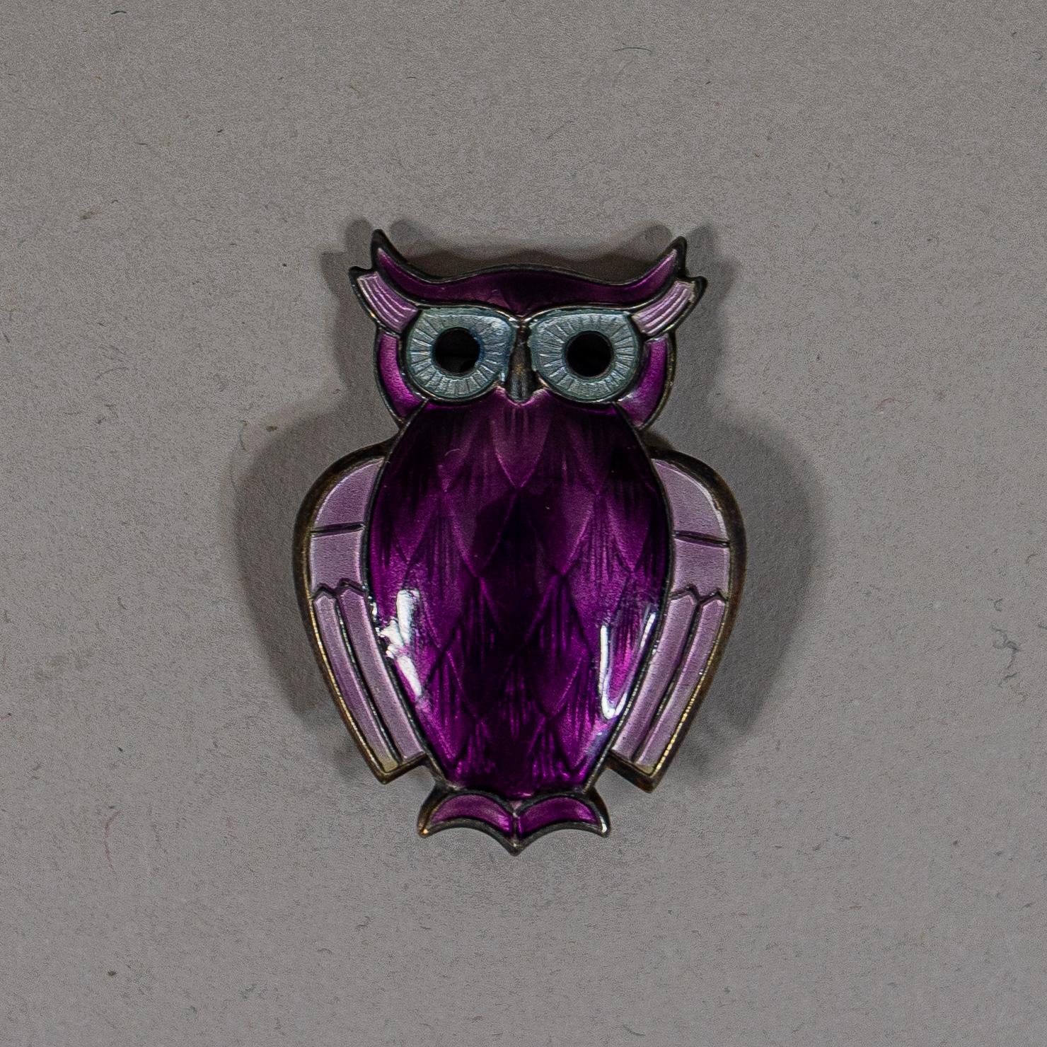 David Andersen Broche norvégienne en argent émaillé pourpre Bon état à Mexico City, MX