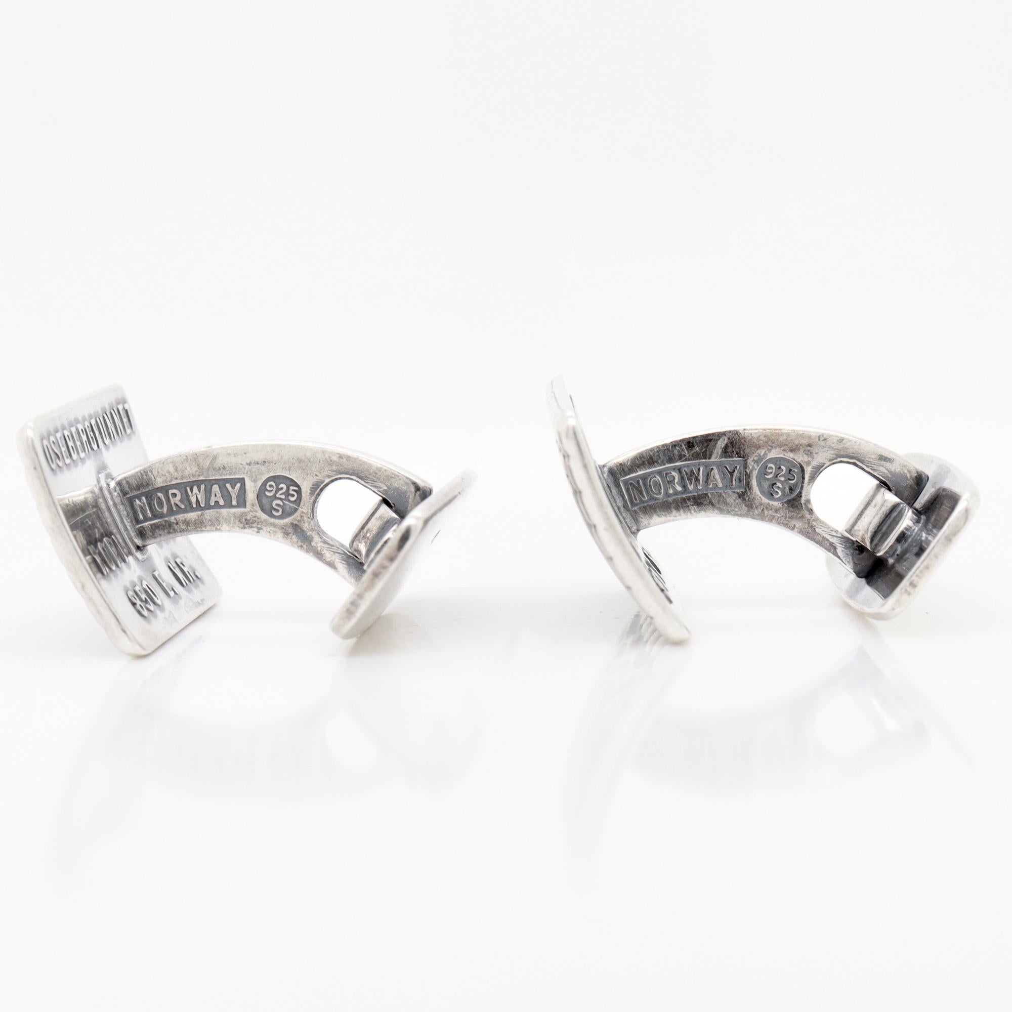 David Andersen Scandanavian Modern Sterling Silver Oseberg Celtic Knot Cufflinks For Sale 4