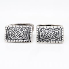 David Andersen Scandanavian Modern Sterling Silver Oseberg Celtic Knot Cufflinks