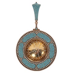 Passoire à thé en argent et émaux de David Andersen, Danemark 1900.