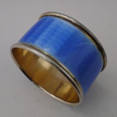 David Andersen Silver Gilt & Guilloche Enamel Napkin Ring c.1920