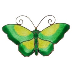 David Andersen Sterling Enamel Butterfly Brooch
