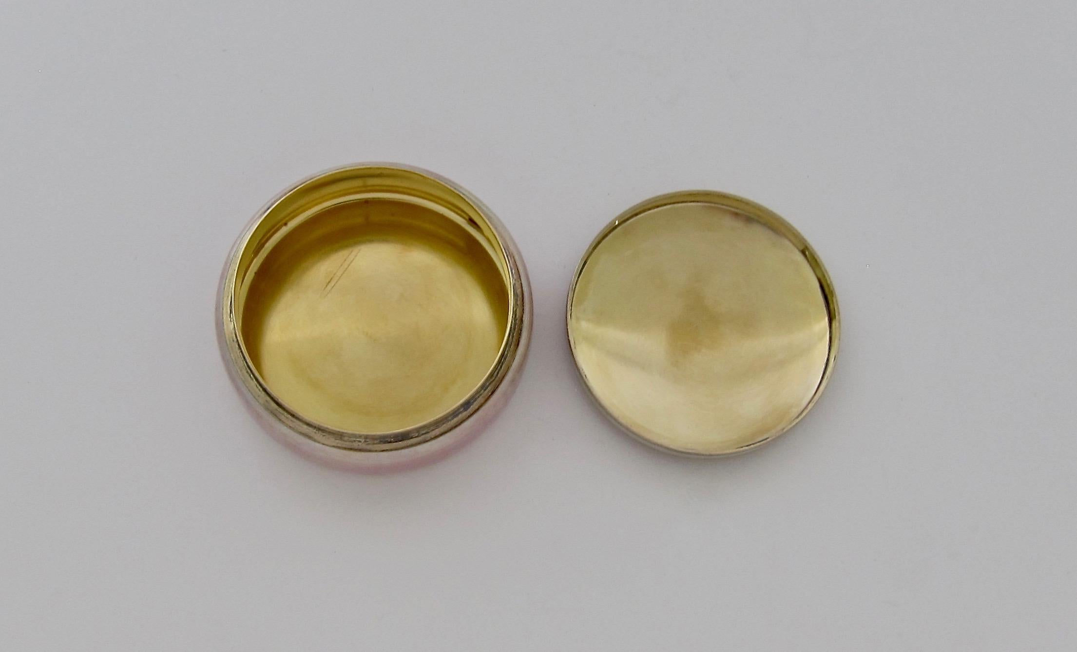 David Andersen Sterling Silber vergoldet und rosa Guilloche Emaille bedeckt Box (Vermeil)