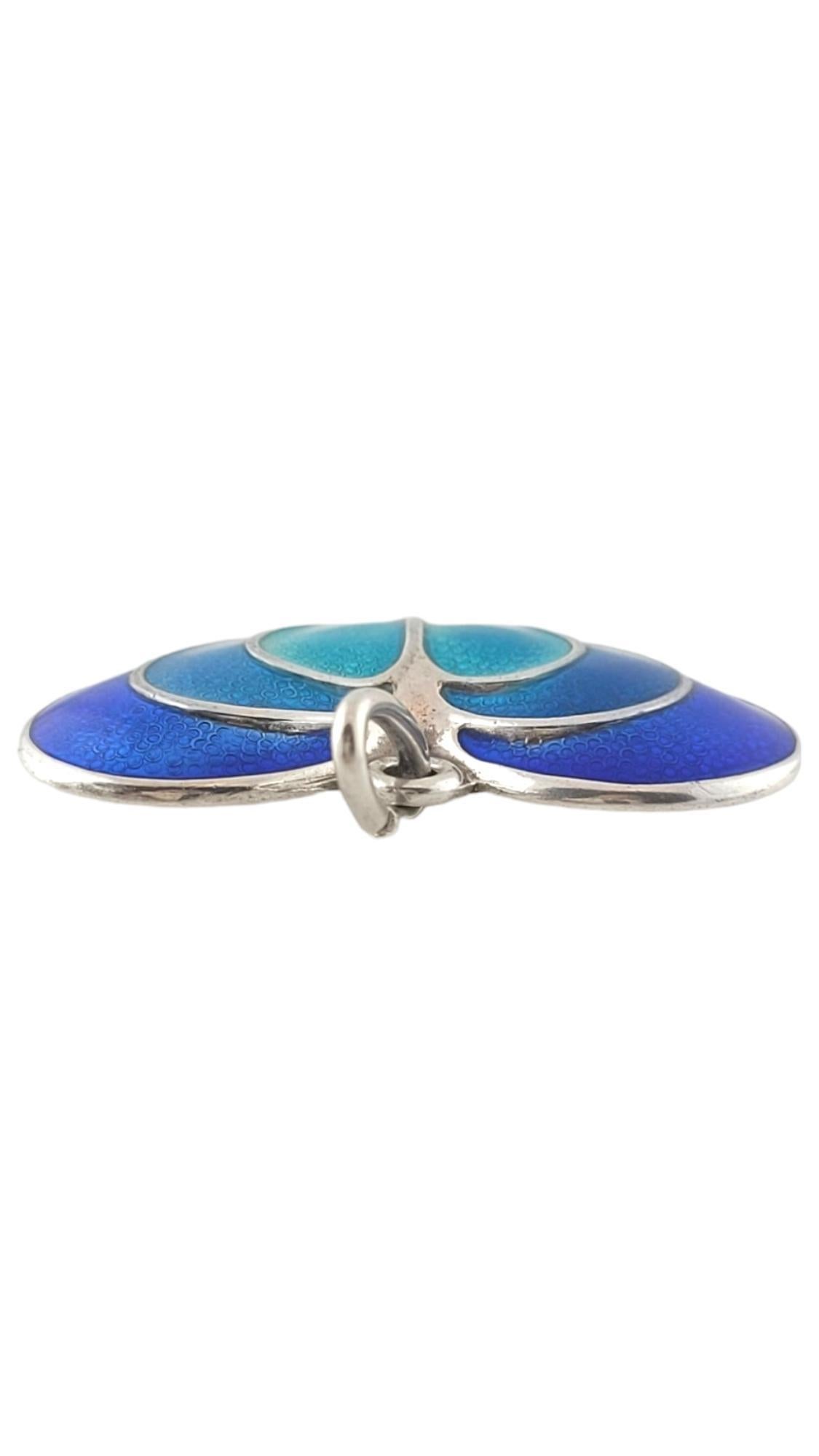 David Anderson Sterling Silver Blue Guilloche Enamel Heart #17459 In Good Condition In Washington Depot, CT