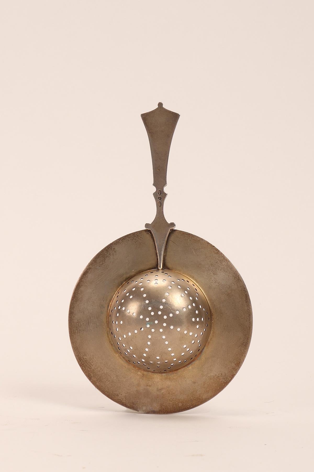 David Andreson Silver and Enamels Tea Strainer, Denmark, 1900 For Sale 2