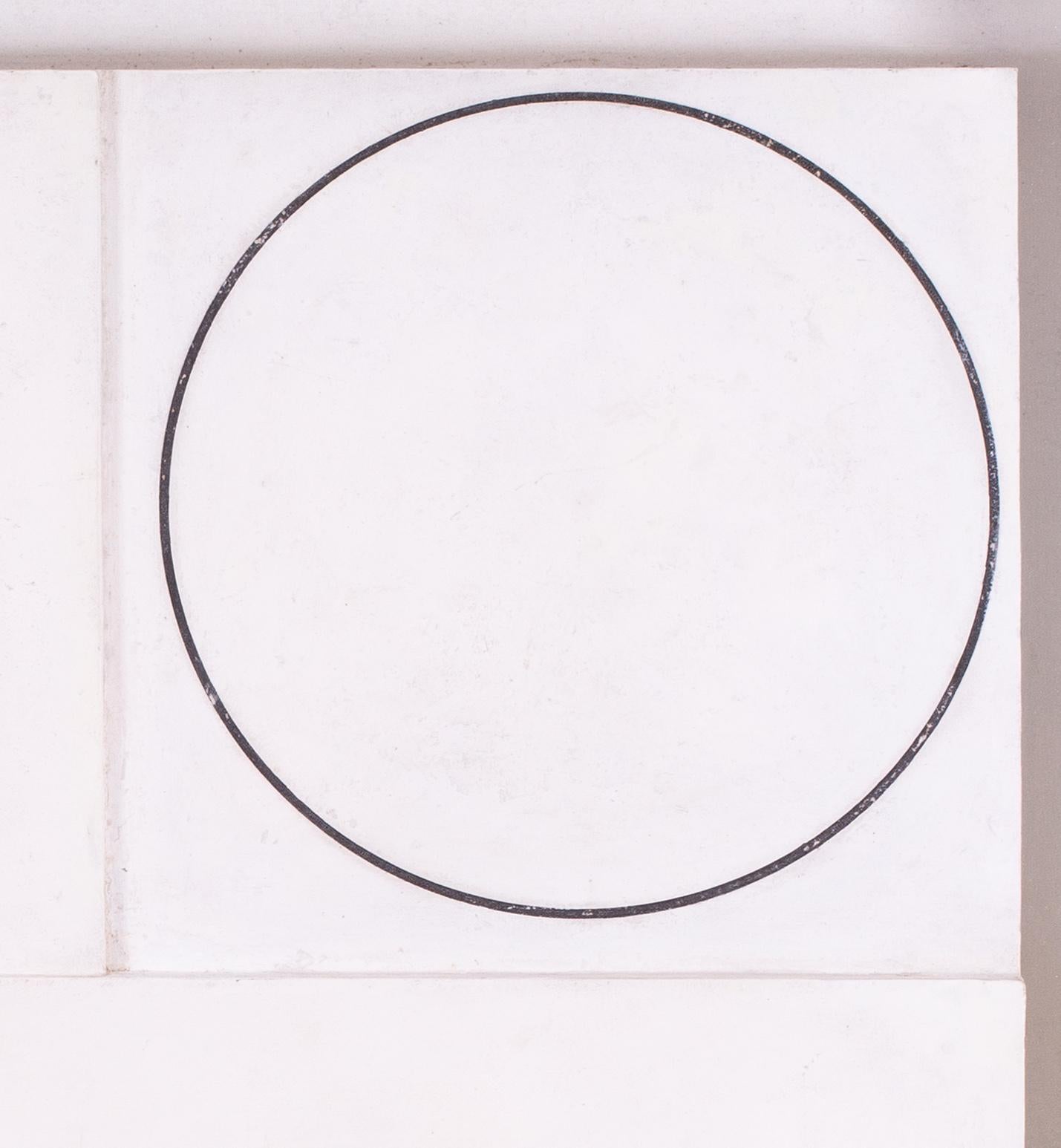 Abstract, British, Three Circles, Black on white by David Andrew, mid Century For Sale 3