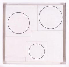 Abstract, British, Three Circles, Black on white by David Andrew, mid Century