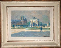 Arc de Triomphe du Carrousel, Paris, von David Arnold Burnand, Öl auf Holz, 25x35, Arc de Triomphe du Carrousel