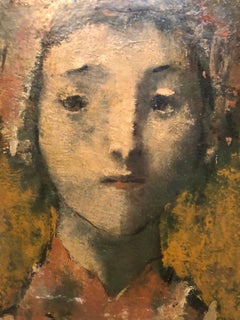 Modernist Encaustic Painting Portrait Boston Expressionist