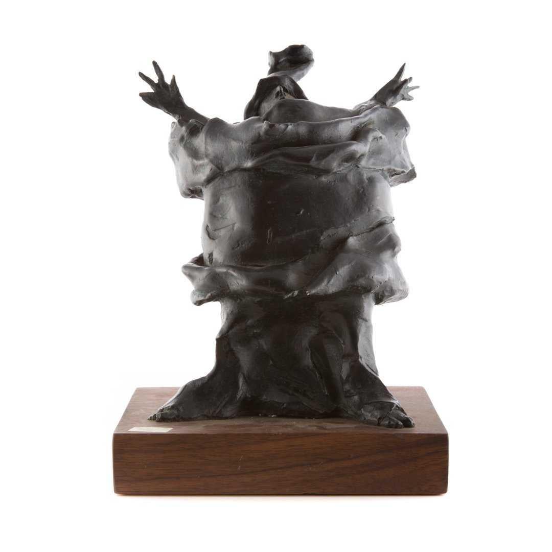 David Aronson Figurative Sculpture - Bronze Sculpture Charles Dickens Figure American Boston Figural Modernist