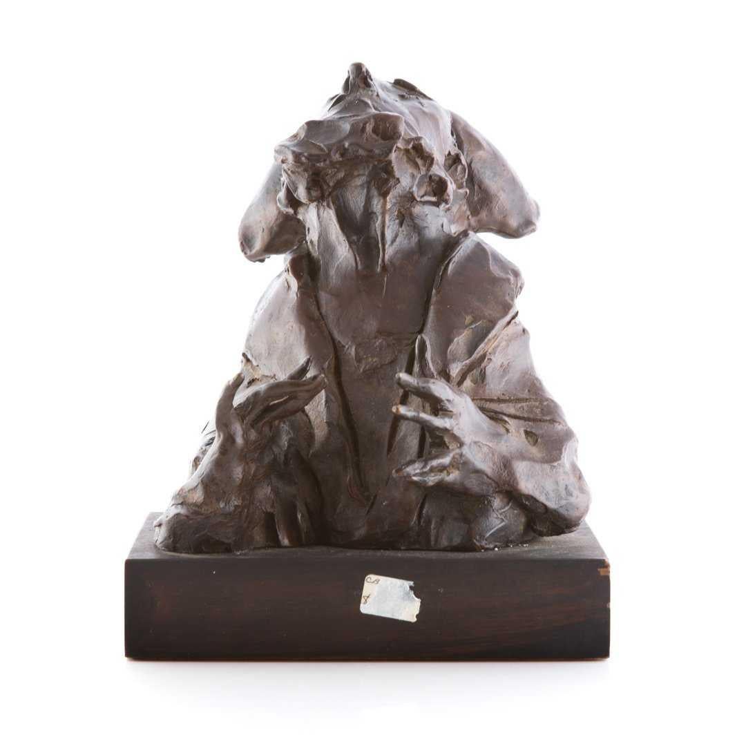 Judaica Bronzeskulptur „Rabbi“ Figur Jewish American Boston Figural Modernist, Judaica (Expressionismus), Sculpture, von David Aronson
