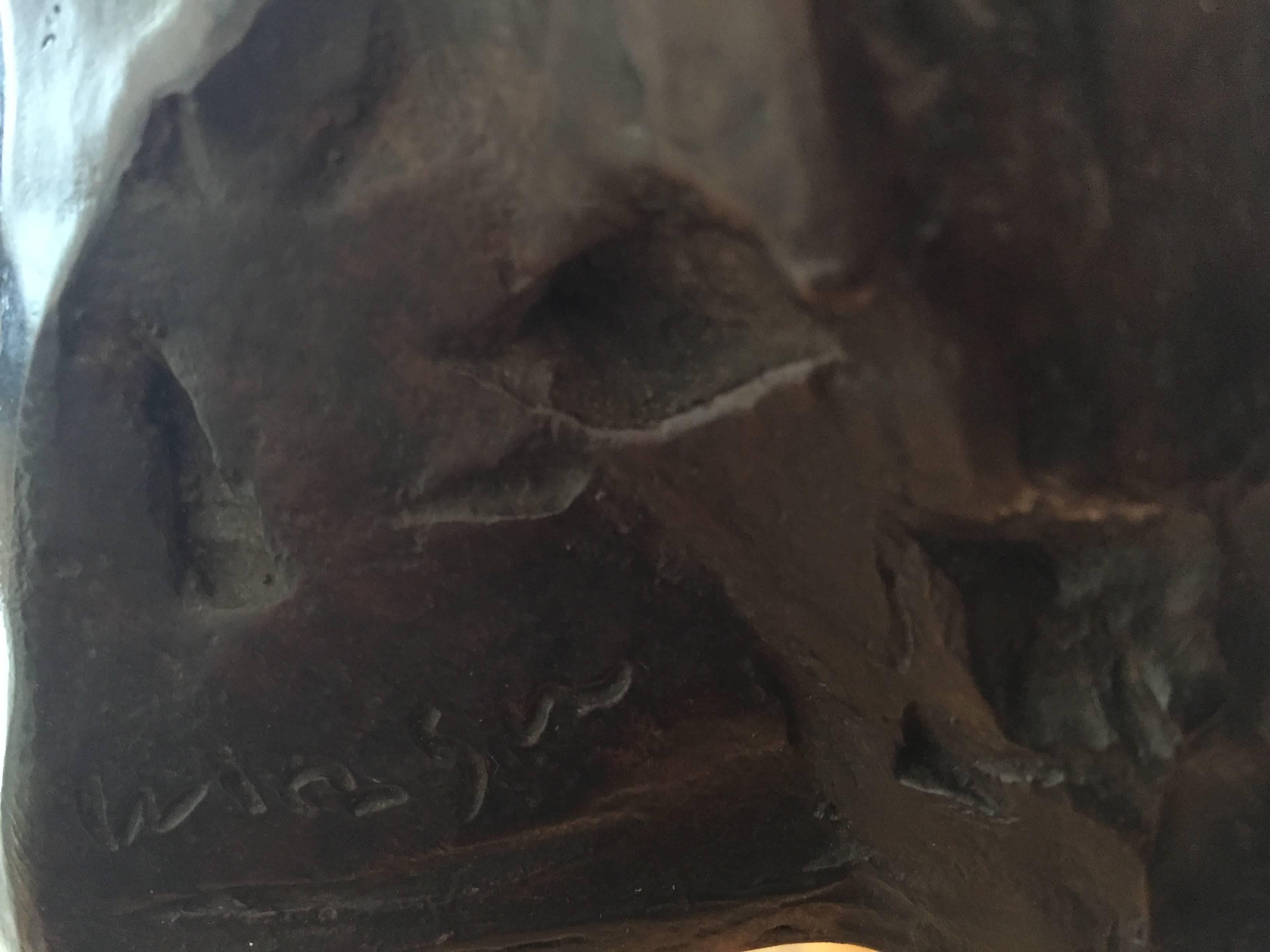 Gran Escultura de Bronce Judaica Figura Bíblica de Moisés Modernista Americano de Boston 1