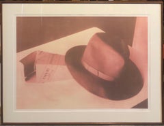 Large Vintage Photograph Polaroid Transfer Photo Print Borsalino Hat Signed 1996