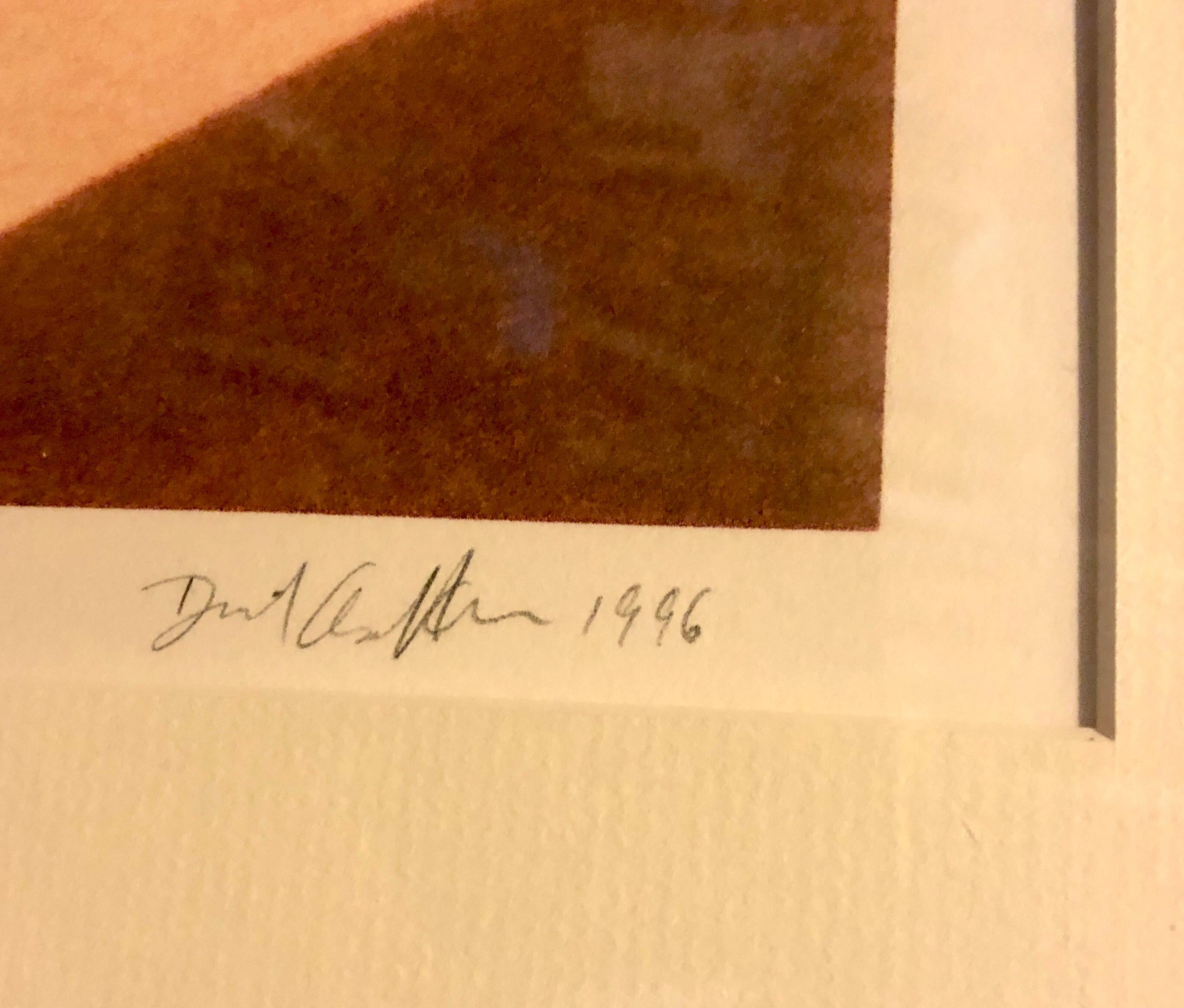 Großformatiger Druck, 24 x 34 Zoll. Gerahmt auf 29,5 X 39,5. Dies wurde als Polaroid-Transferdruck beschrieben. Es fühlt sich an wie ein Frisson-Druck. Es ist mit Bleistift handsigniert und datiert. Es ist in einem Sepia-Farbton gehalten. 

David