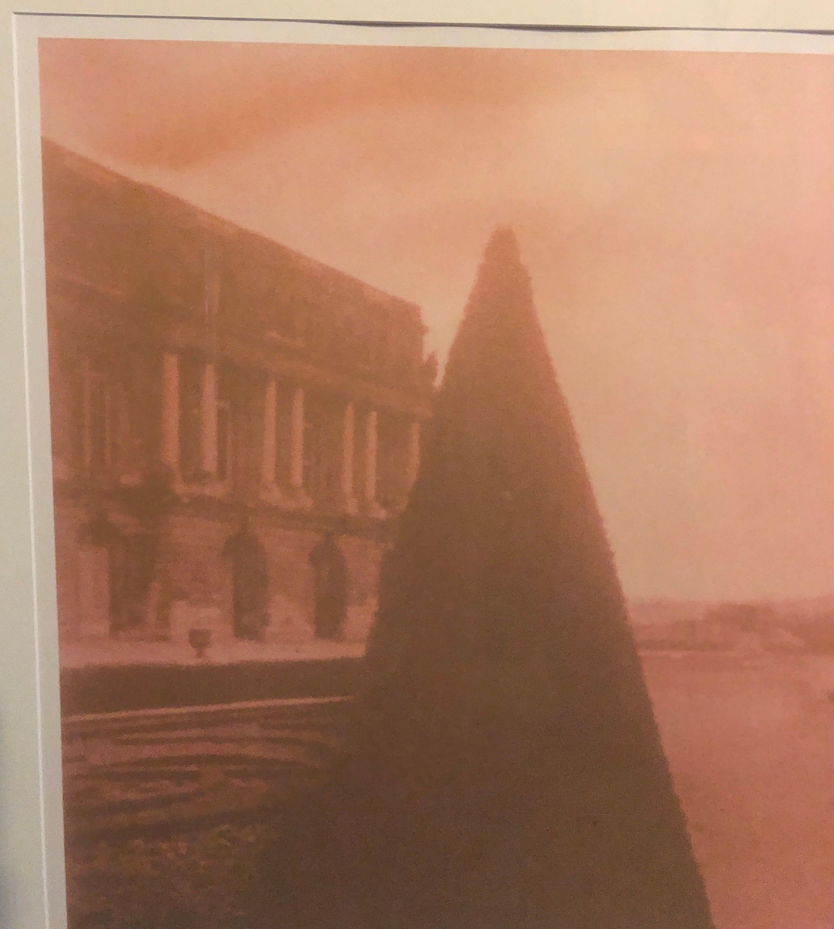 Grande fotografia d'epoca Polaroid Transfer Photo Print Giardini di Versailles Parigi - Color Photograph Beige di David Aschkenas