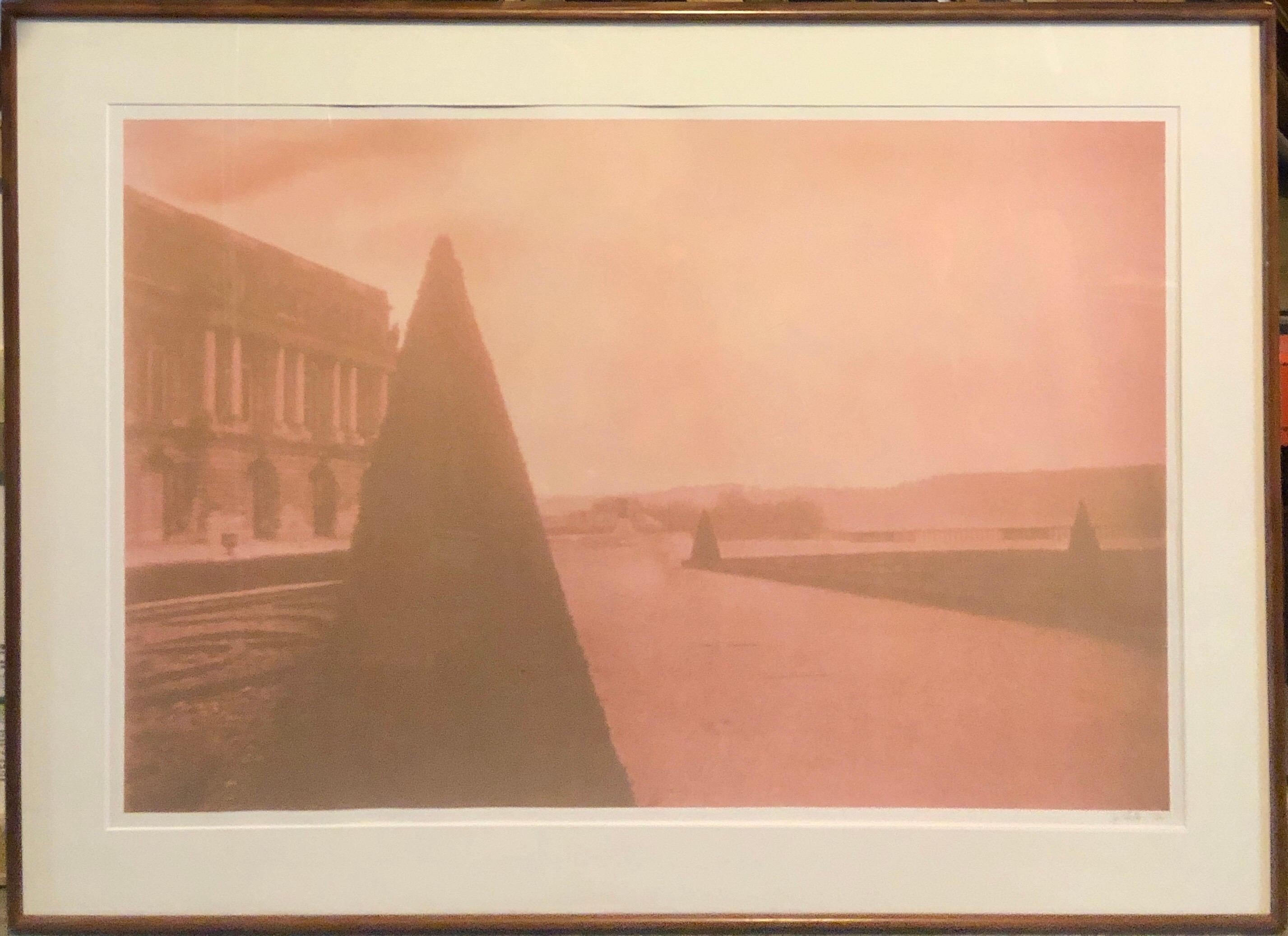 Color Photograph di David Aschkenas - Grande fotografia d'epoca Polaroid Transfer Photo Print Giardini di Versailles Parigi