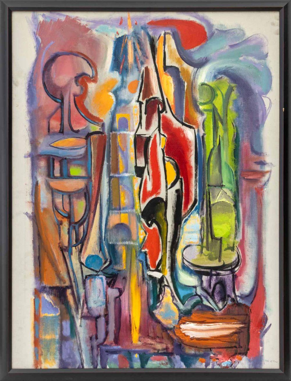 "The Flame",  Oil on Canvas, Abstract Expressionist Painting, Signed