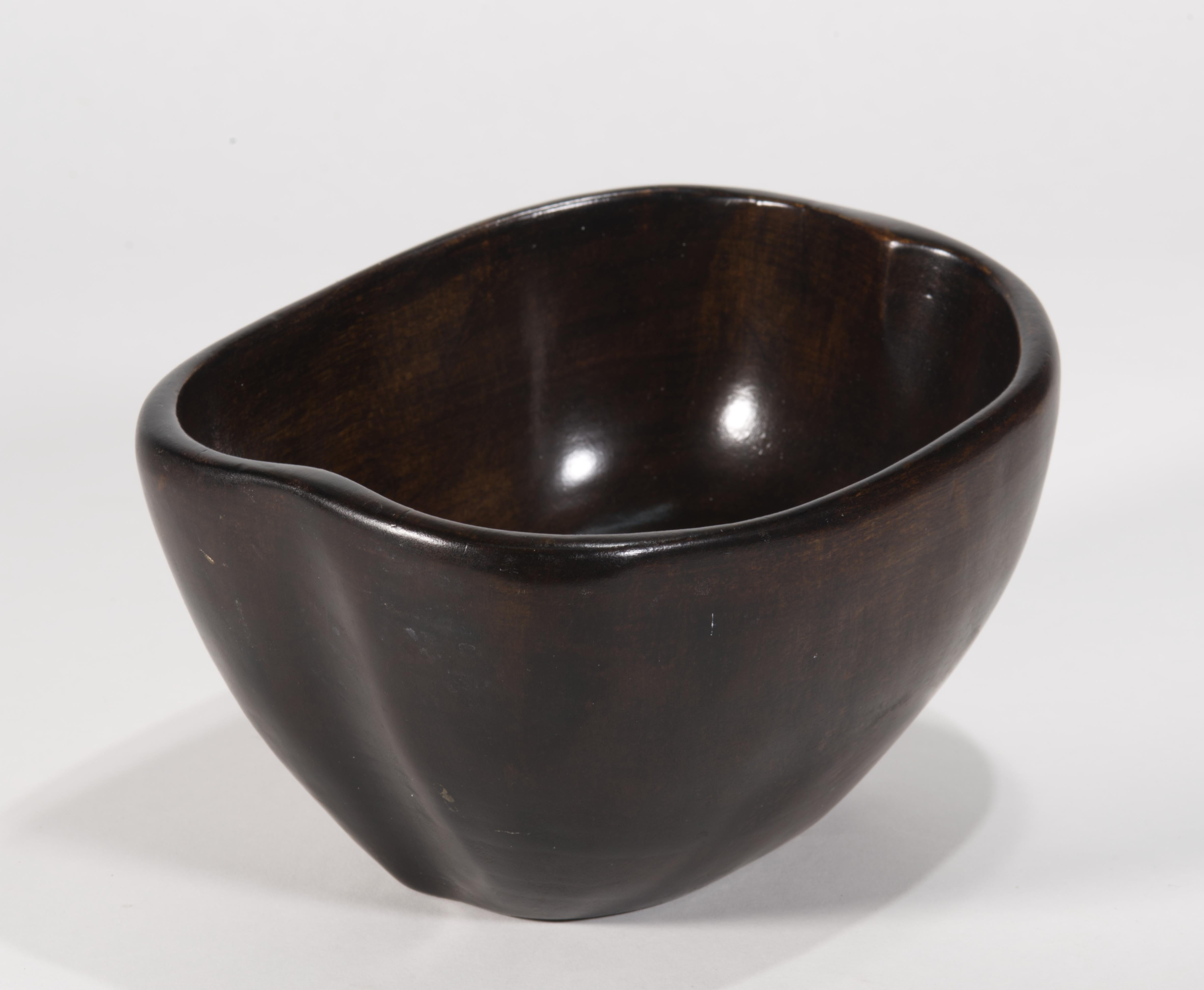 Haitian David Auld Asymmetrical Carved Wood Bowl, 1960s For Sale