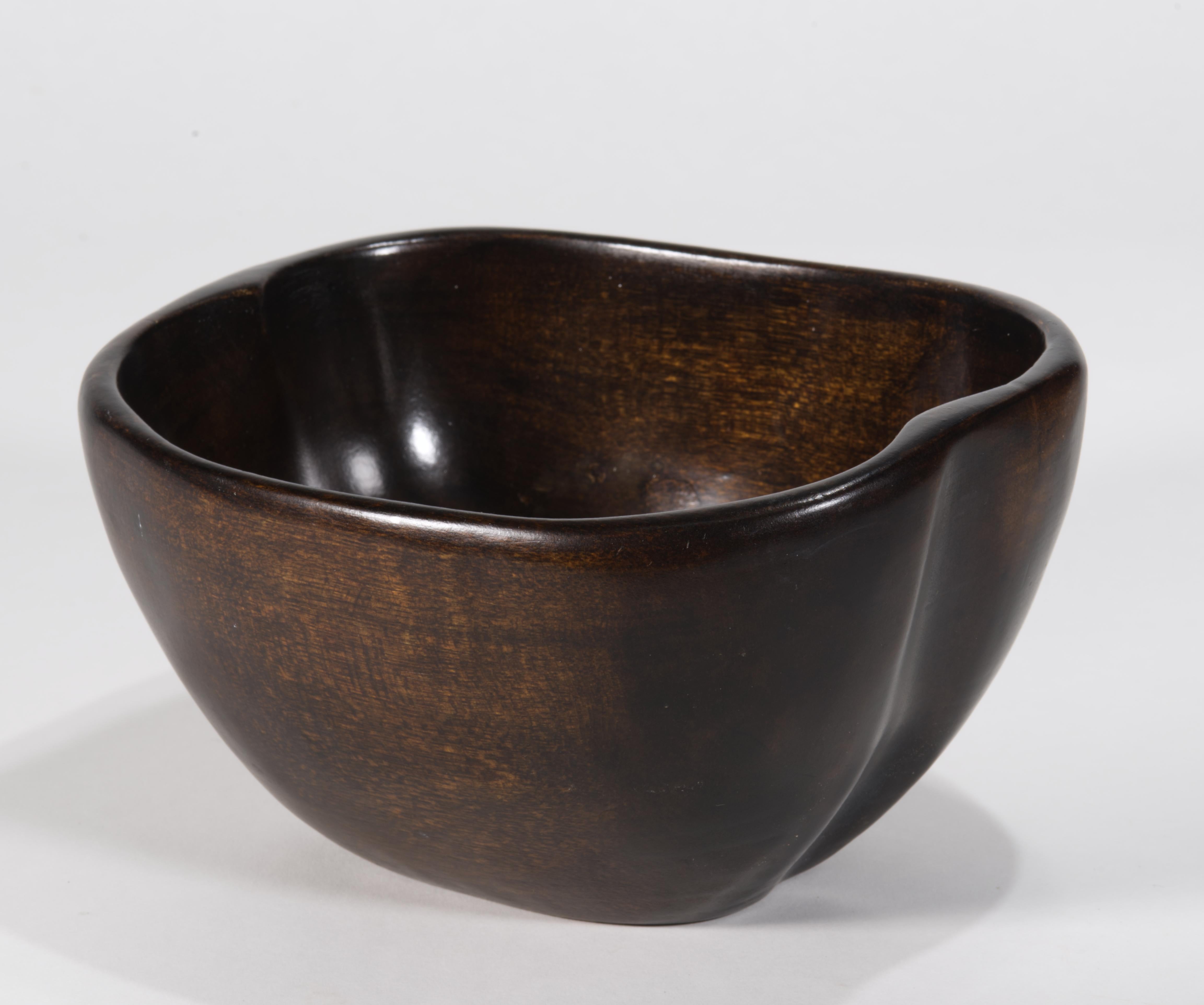 Hand-Carved David Auld Asymmetrical Carved Wood Bowl, 1960s For Sale
