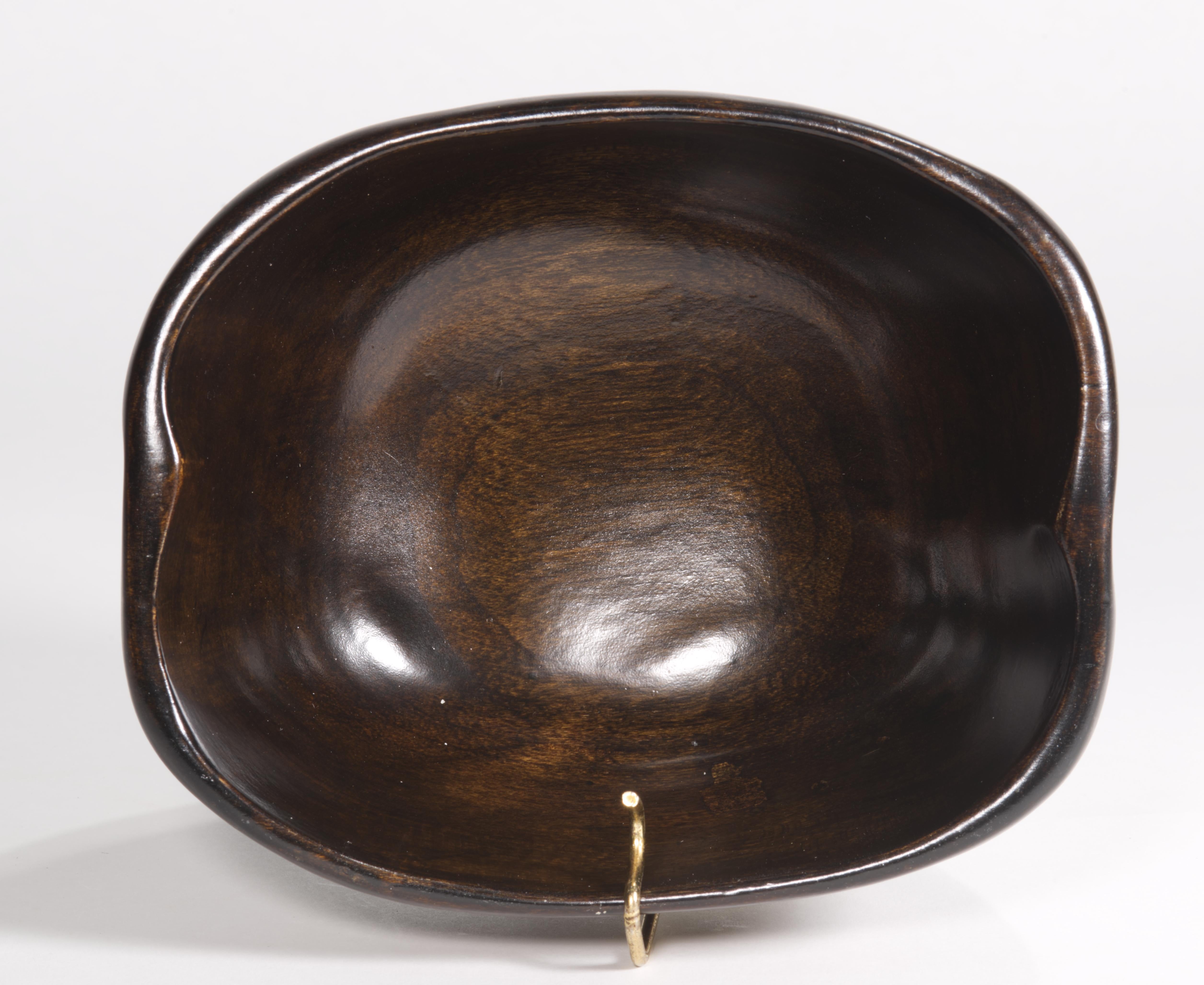 David Auld Asymmetrical Carved Wood Bowl, 1960s For Sale 1