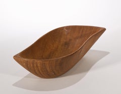 David Auld Carved Korina Wood Small Bowl, 1960s hand carved