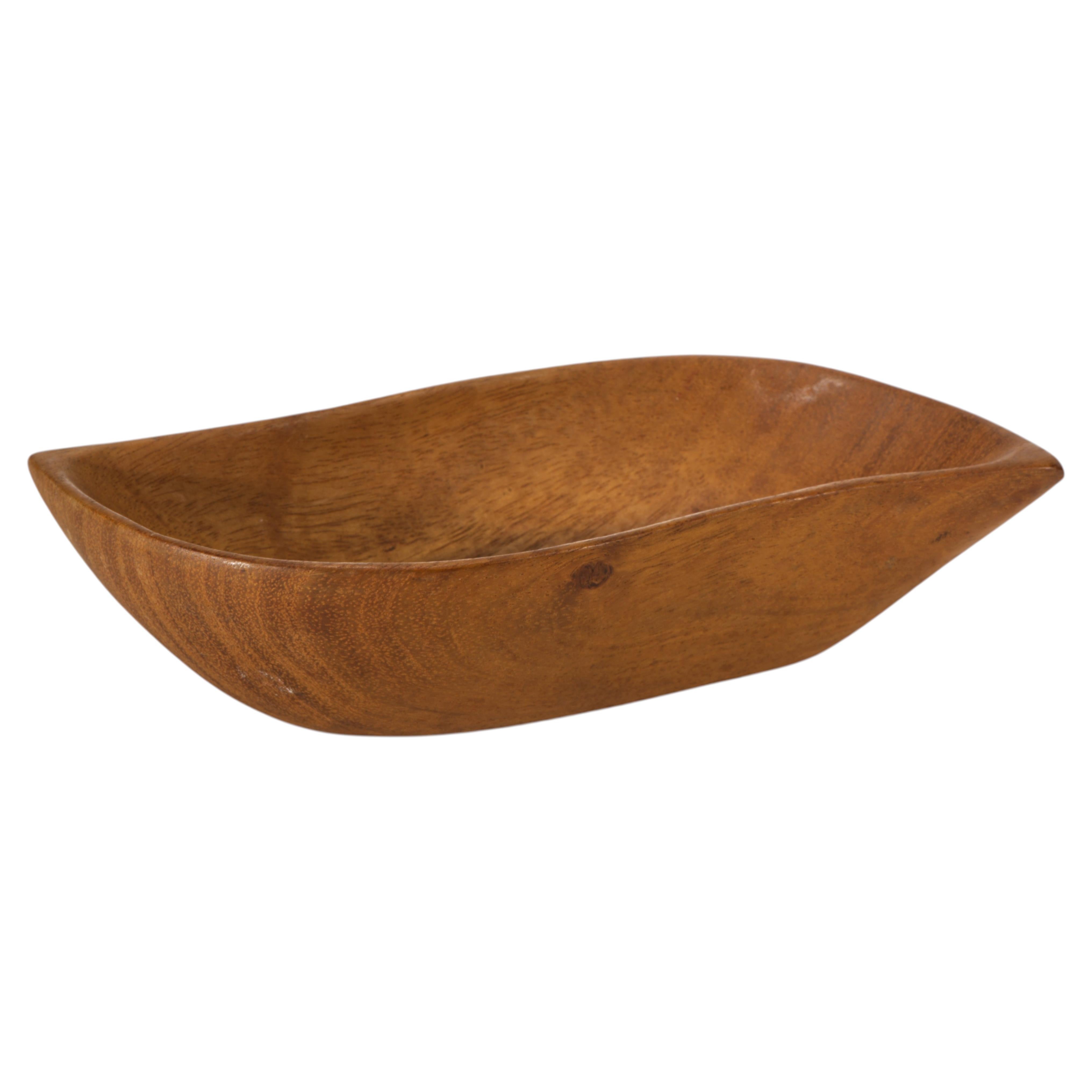 David Auld Carved Korina Wood Small Bowl, 1960s hand carved