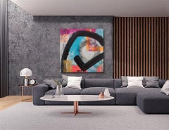 "Big Spot:"  2022, 60x60 acrílico, óleo en barra y pintura en spray sobre lienzo 2022