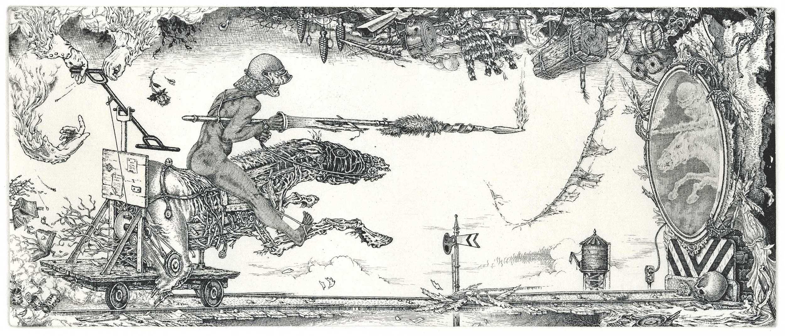 Figurative Print di David Avery - Un biglietto per il viaggio