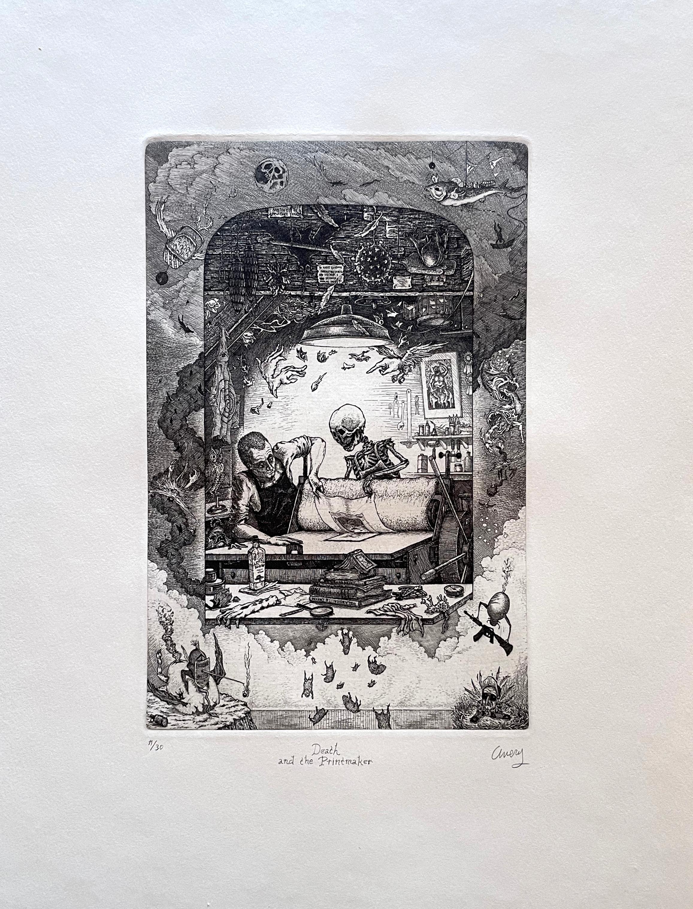 Tod und der Druckgrafiker – Print von David Avery
