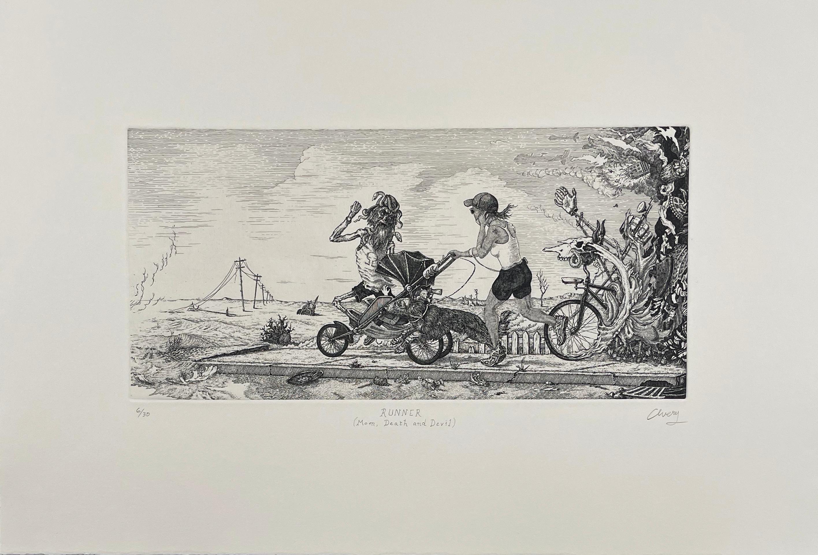 Mme, la mort et le diable - Print de David Avery