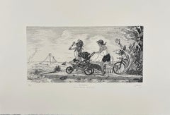 Runner (Mom, Death and the Devil), etching by David Avery