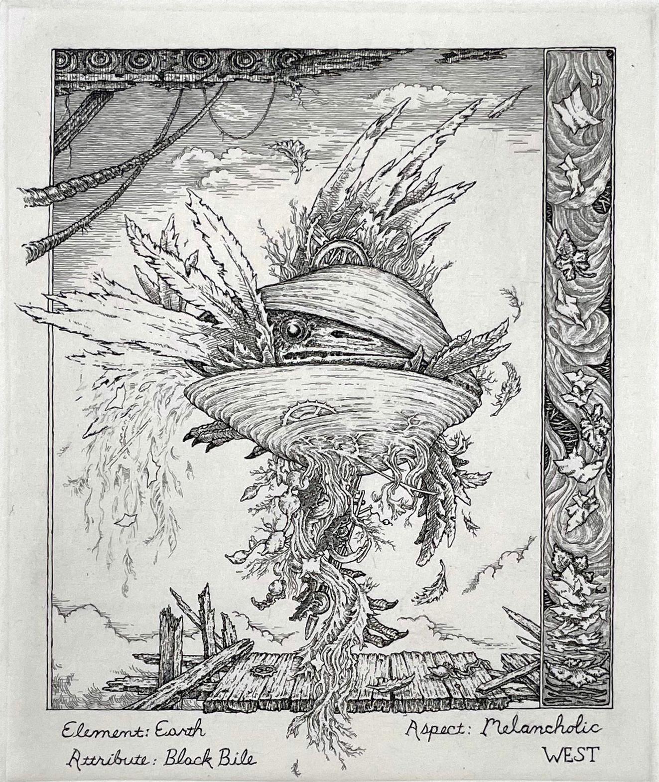 David Avery Figurative Print - The Coming of the Cocklicranes, No. 3 (Autumn)