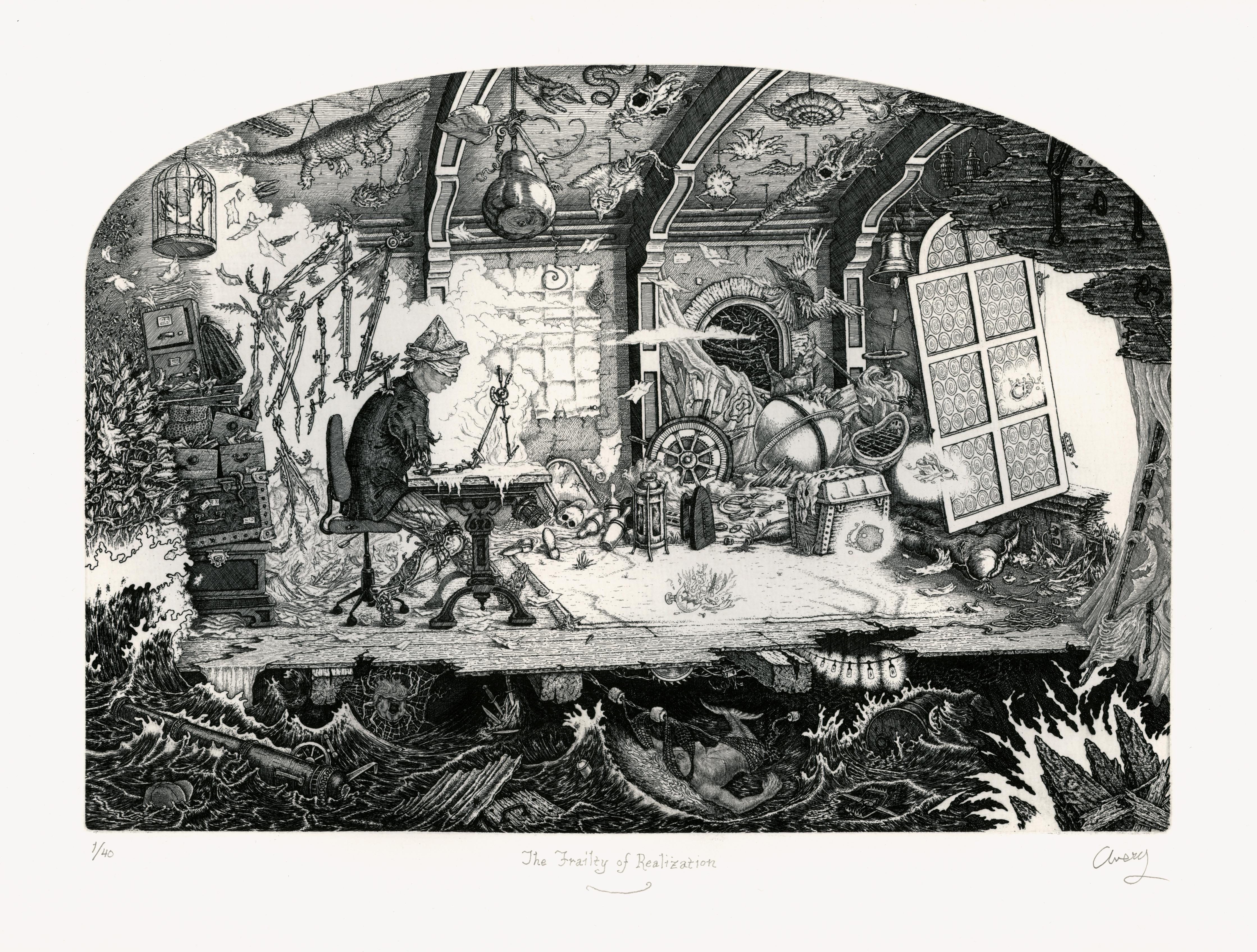 Signed, titled and numbered from the edition of 40. One of several recent prints by Avery that continue to win awards and purchase by museums and public collections.

The title of this work is derived from the writings of Bruno Schulz, who wondered