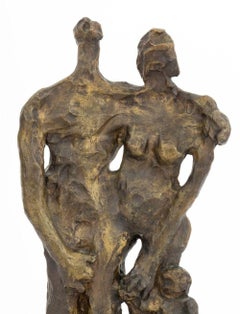 David Azuz Father, Mother & Child Patinated Bronze