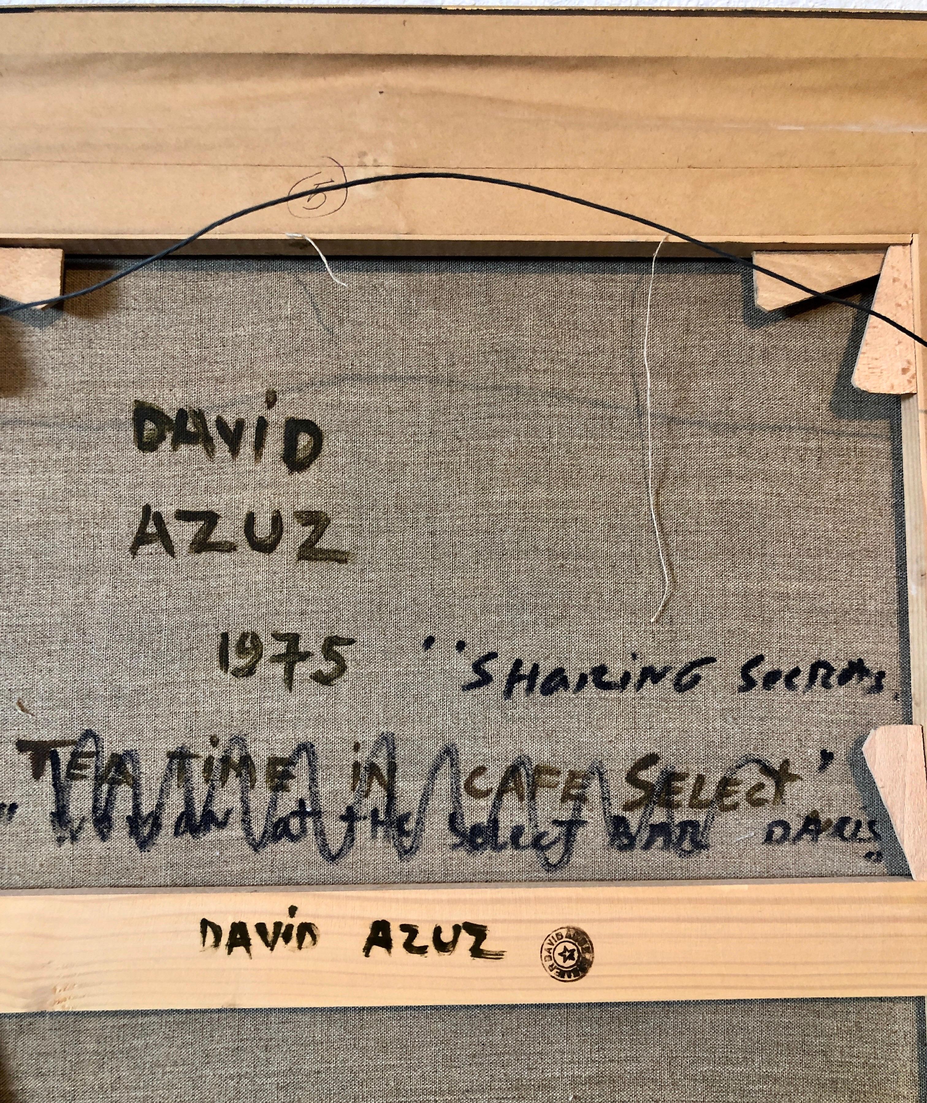 Pintura al óleo sobre lienzo. Firmado a mano y sellado con el sello del estudio del artista. El bastidor mide 30,25 X 24,5. El lienzo mide unas 26 X 20 pulgadas.

Tel Aviv, 1942 - 
Artista nacido en Israel y afincado en Francia, David Azuz es pintor