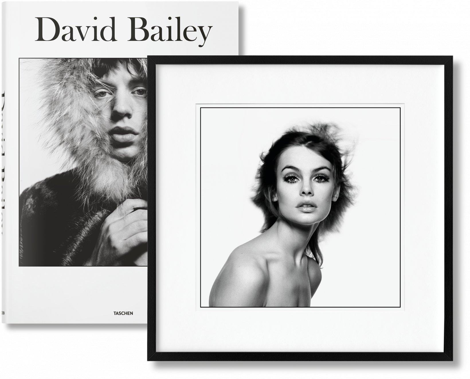 Art Edition (No. 76–150), with the print Jean Shrimpton, 1965. The book and print are both numbered and signed by David Bailey, accompanied by a bookstand designed by Marc Newson and a set of four book jackets featuring John Lennon and Paul