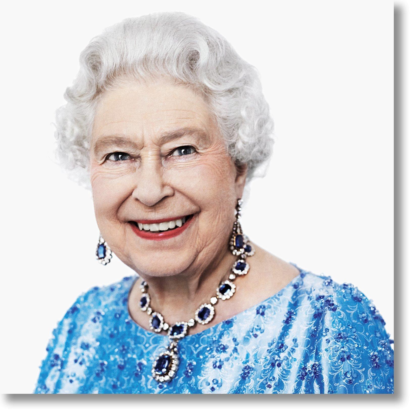 David Bailey Portrait Photograph - Her Majesty The Queen. Dye sublimation print on Aluminum. Color Photography