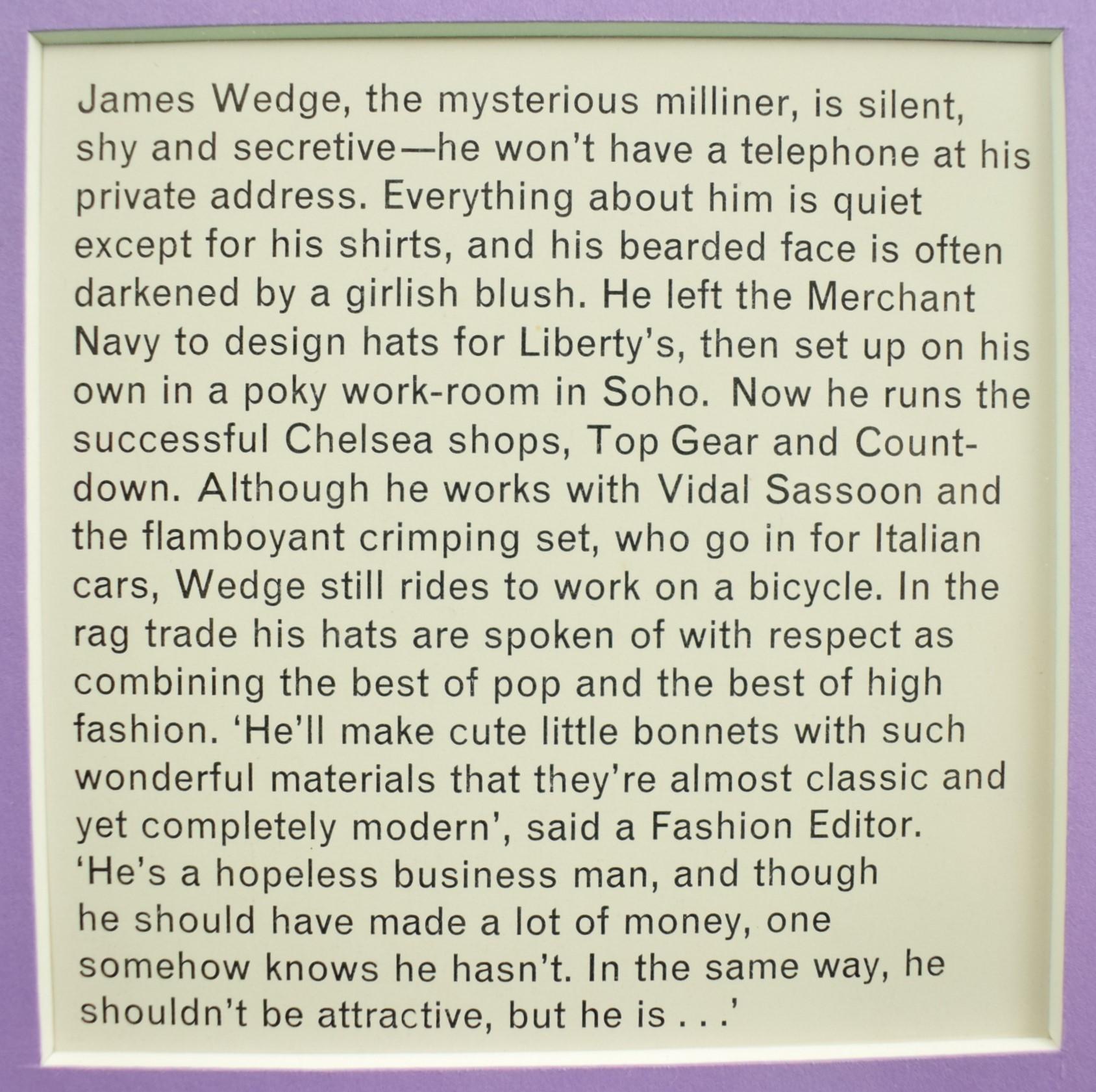 « James Wedge : The Mysterious Milliner » 1965 pour David Bailey's Box of Pin-Ups en vente 2